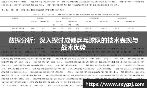 数据分析：深入探讨成都乒乓球队的技术表现与战术优势